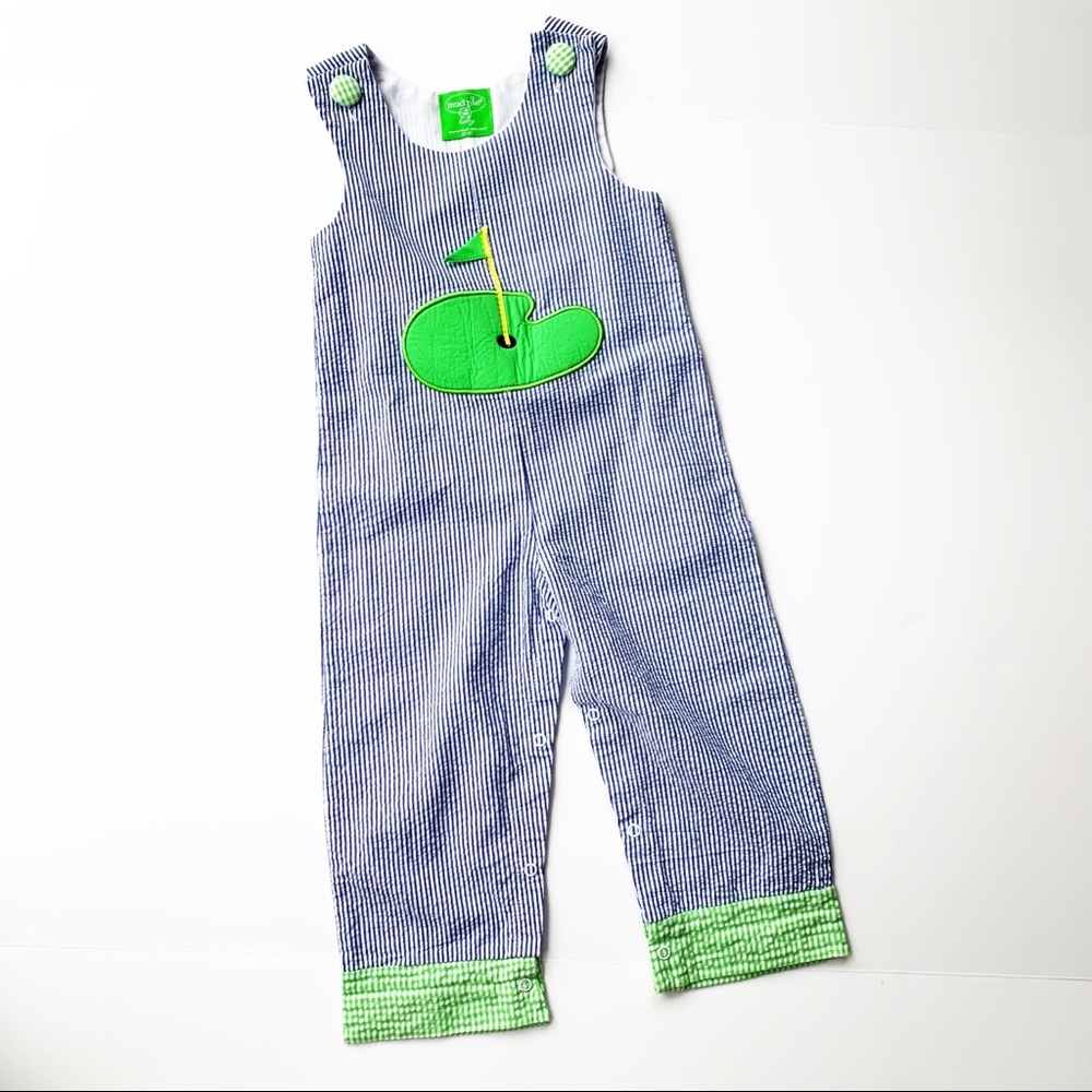 ⭐️Mud Pie Seersucker Golf Romper Size 2T/3T